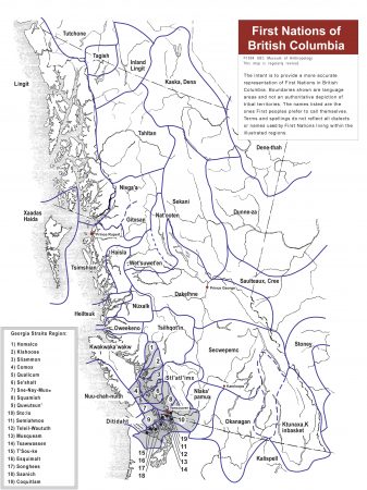 Map of First Nations of British Columbia