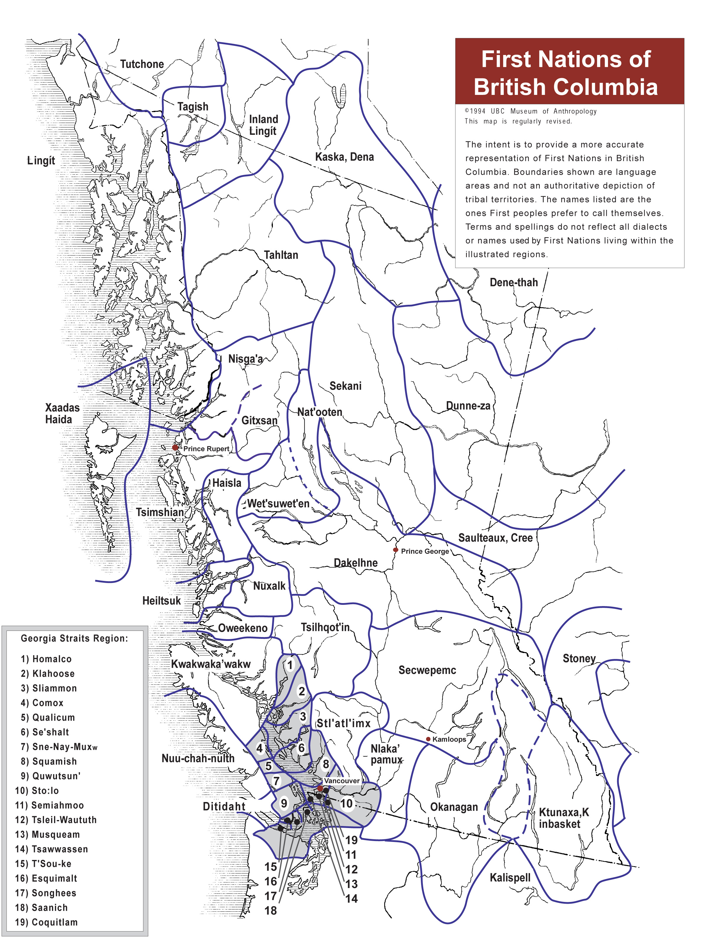 Bc Native Tribes Map Indigenous Solidarity - Sfpirg